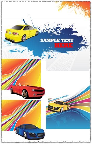 4 Car banners vectors