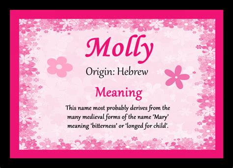 Molly Personalised Name Meaning Placemat - The Card Zoo