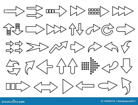 Vector Set of Arrow Shapes Isolated on White Stock Vector ...