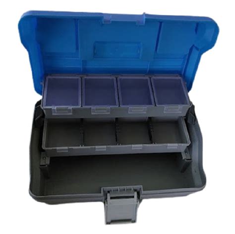 Fishing Tackle Box - 9 compartment - 2 Tray - blue and grey | Shop ...