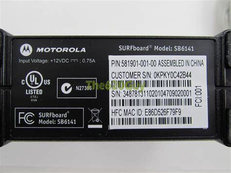 Motorola SB6141 SURFboard eXtreme 1Gbs DOCSIS 3.0 75ohm/RJ45 Black ...