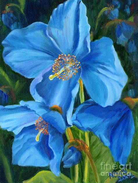 Blue Poppy by Renate Wesley in 2024 | Poppy painting, Flower art ...