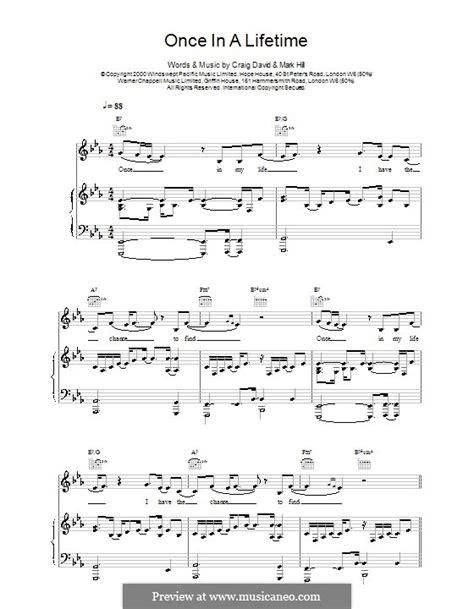 Once in a Lifetime by C. David - sheet music on MusicaNeo