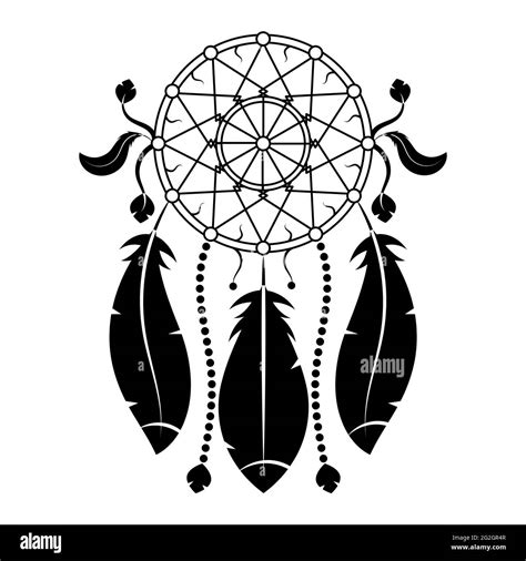 Dreamcatcher, feathers and beads. Native american indian dream catcher Stock Vector Image & Art ...