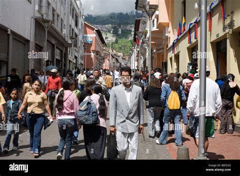 Street scene, Old Town, Quito, Ecuador Stock Photo - Alamy