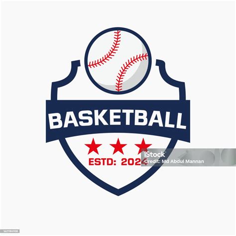 Baseball Ball Logo Concept With Shield And Baseball Symbol Stock ...