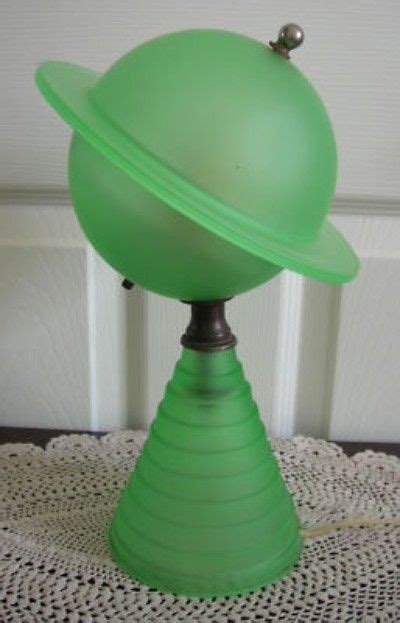 1939 ART DECO VASELINE GLASS SATURN LAMP WORLDS FAIR (03/17/2011) | Art deco lamps, Art deco ...