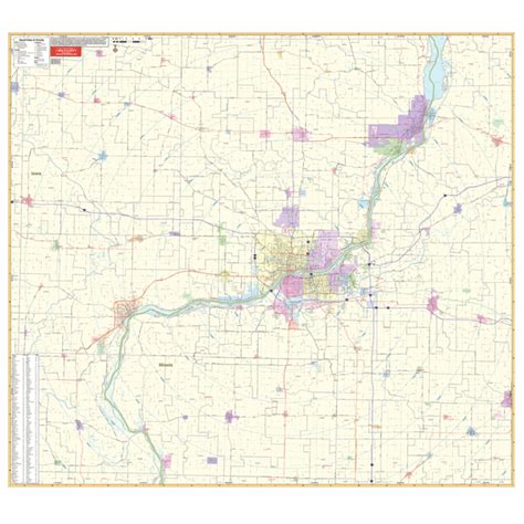 City Roll Down Maps - Quad Cities, IA & Vicinity Wall Map