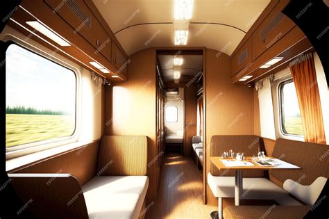 Premium Photo | Bright expensive train interior design for wealthy ...