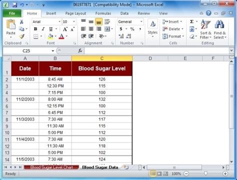 Blood Sugar Tracker Template For Excel