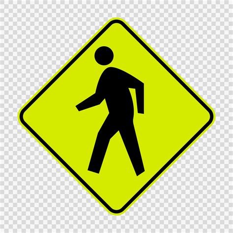 Pedestrian Crossing sign on transparent background 2369334 Vector Art ...