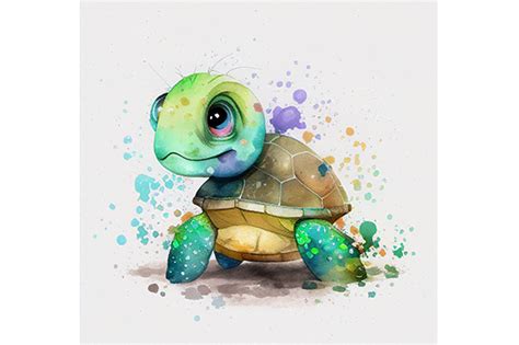 Cute Baby Turtle Watercolor PNG File Graphic by WangTemplates · Creative Fabrica