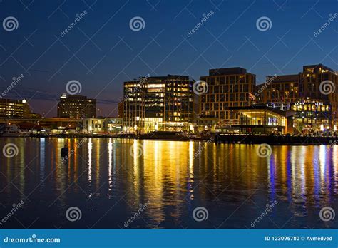 Washington DC Waterfront at Night, USA. Editorial Image - Image of community, multistory: 123096780