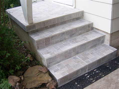 tile on concrete - Google Search | Tile steps, Outdoor stairs, Concrete steps