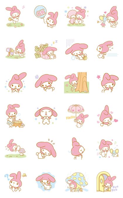 My Melody Animated Stickers LINE WhatsApp Sticker GIF PNG