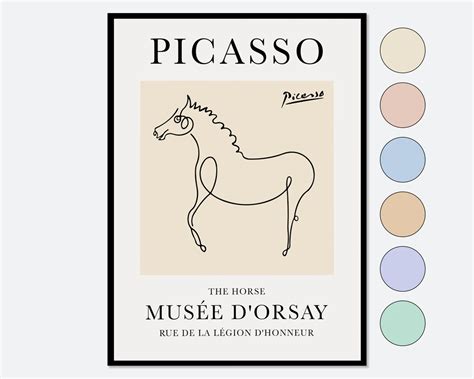 Pablo Picasso Horse Sketch Line Drawing Art Print Esquisse Le Cheval ...