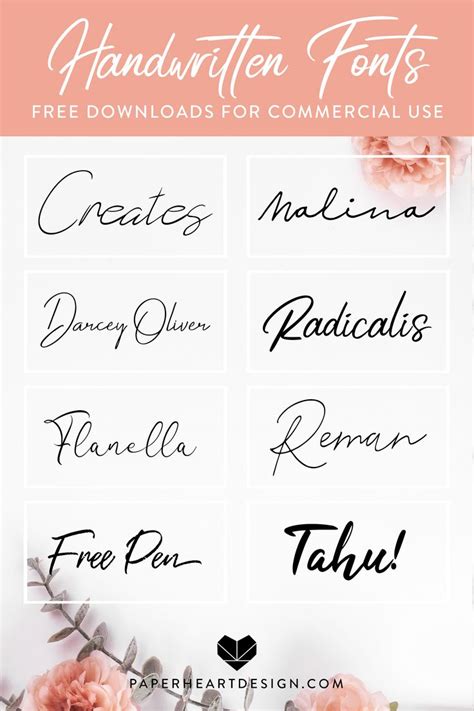 Handwritten Fonts Free for Commercial Use | Free script fonts, Free ...