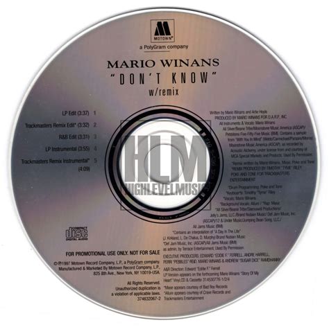 highest level of music: Mario Winans - Don't Know (Remix)-(Promo_CDM)-FLAC-1997-hlm