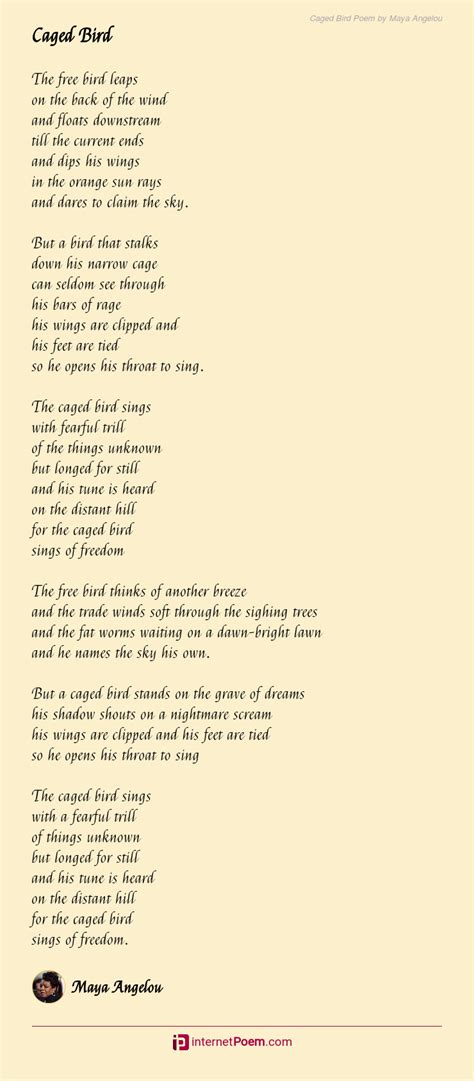 Caged Bird Poem by Maya Angelou