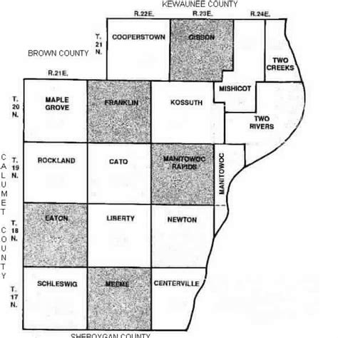 Manitowoc County, Wisconsin Genealogy : 1878 County Map