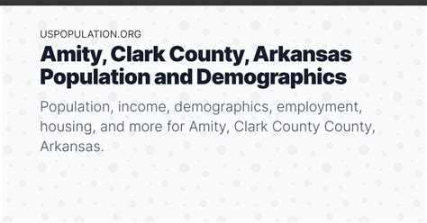 Amity, Clark County, Arkansas Population | Income, Demographics, Employment, Housing