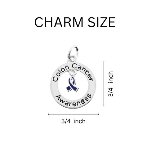 Colon Cancer Dark Blue Ribbon Charm Chunky Bracelets - Fundraising For A Cause