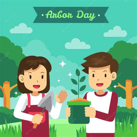 Premium Vector | Flat arbor day illustration