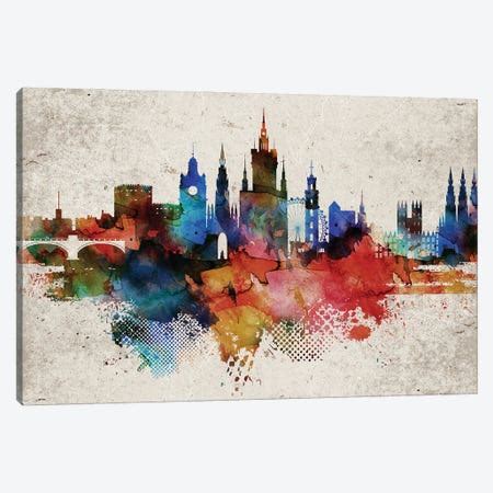 Glasgow Skyline City Map Art Print by WallDecorAddict | iCanvas