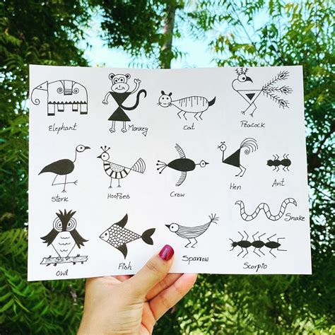 #worksheet8-Animals/birds in Warli art