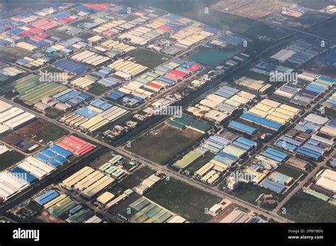 Industrial zone, warehouses. Aerial view Stock Photo - Alamy