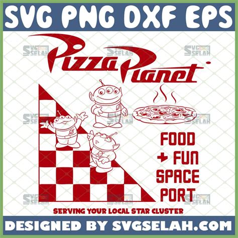 Pizza Planet Alien SVG, Food Fun Space Port SVG, Toy Story File For Cricut PNG DXF EPS - SVG ...