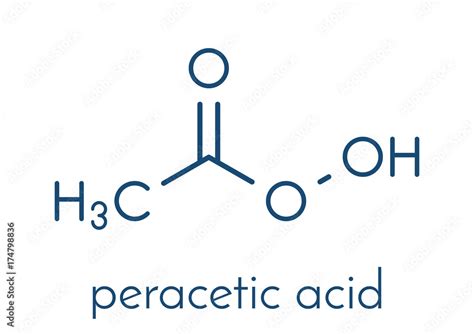 Peracetic acid (peroxyacetic acid, paa) disinfectant molecule. Organic ...