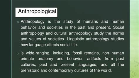 Anthropological and sociological perspective on culture and society..