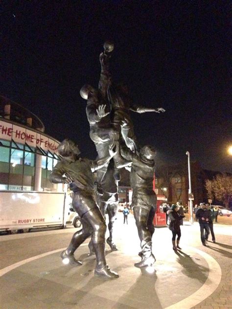 Rugby line-out sculpture at Twickenham Stadium Twickenham Stadium ...