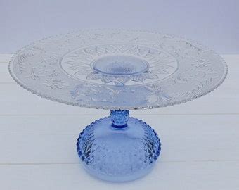 Blue Glass Cake Stand - Etsy