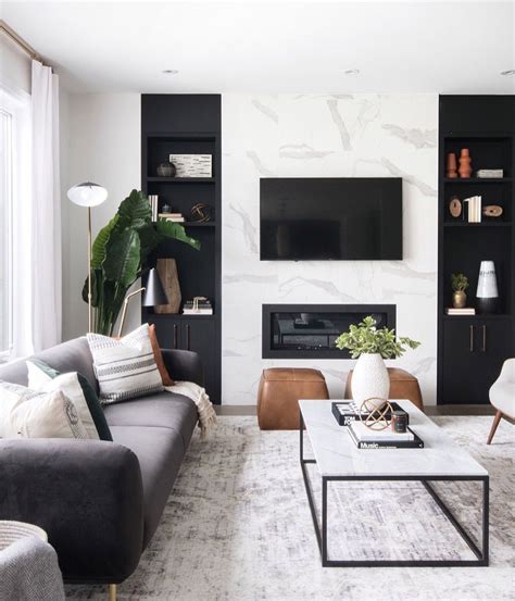 Modern Black and White Living Room Ideas