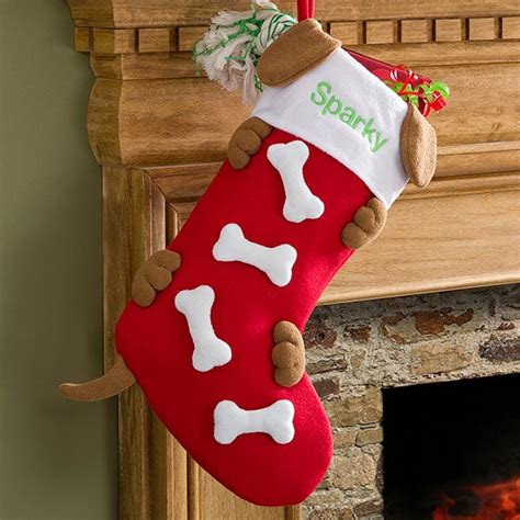 Love Them Bones Embroidered Dog Stocking