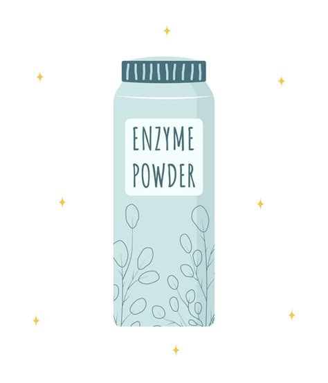 Enzyme powder wash. Skin care. Morning routine. Face cleansing. Hand drawn beauty product ...