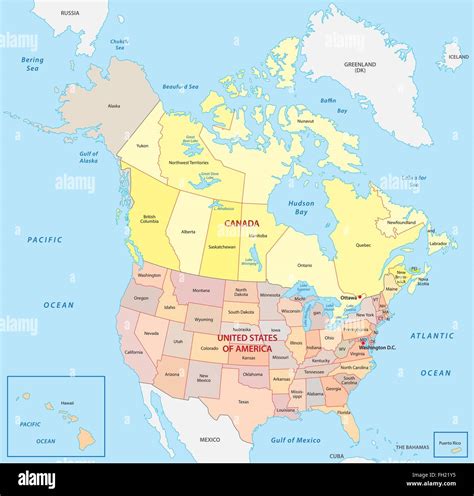 North america map hi-res stock photography and images - Alamy