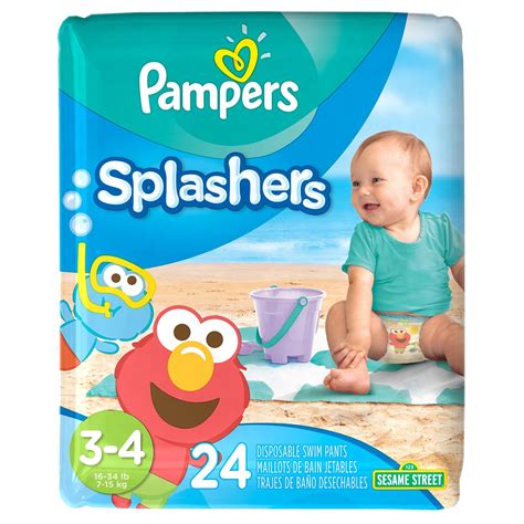 Pampers Splashers, Swim Pants, Size 3/4 Diapers, 24 Count (Pack of 6 ...