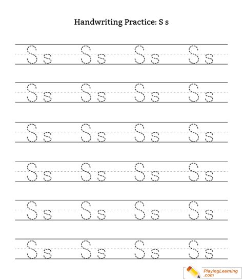 Handwriting Practice Letter S | Free Handwriting Practice Letter S