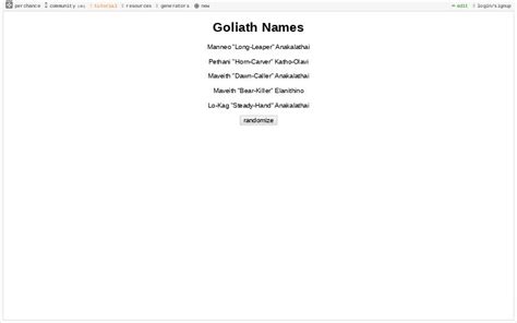 Goliath Names ― Perchance Generator