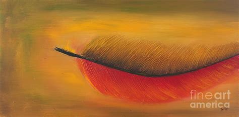 Red Yellow Feather Painting by Preethi Mathialagan - Fine Art America