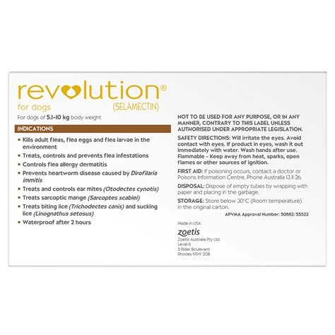 Revolution for Dogs 10.1-20 lbs (5.1-10 kg) - Brown 6 Doses | Sierra Pet Meds