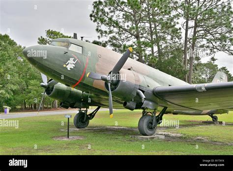 AC 47 Spooky Vietnam War era gunship on static display at the outdoor air museum at Eglin AFB ...