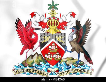 Trinidad and Tobago coat of arms. 3D Illustration Stock Photo - Alamy