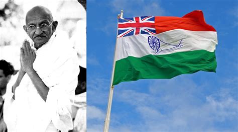 Mahatma Gandhi flag union jack charkha Sarojini Naidu, Ashoka Chakra ...