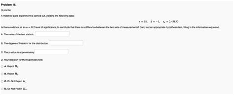 Solved (5 points) A matched pairs experiment is carried out, | Chegg.com