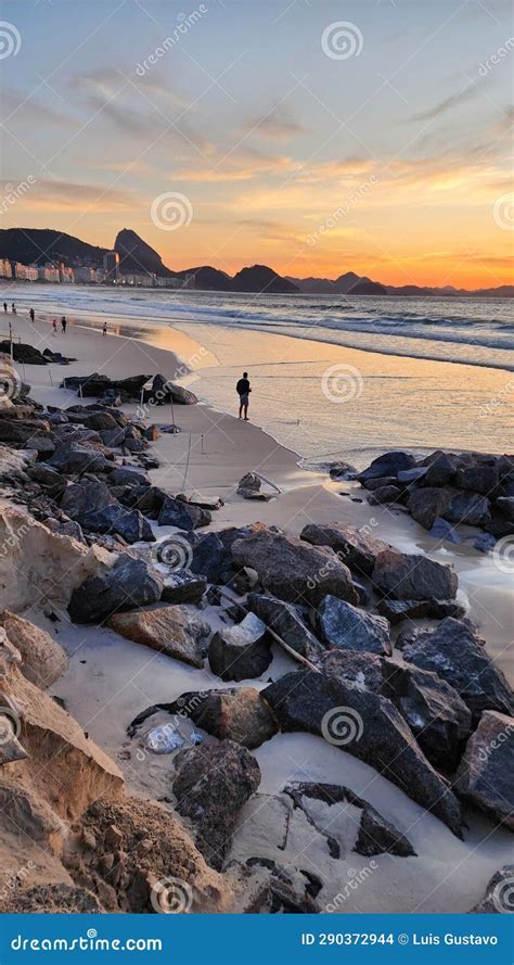 Sunrise at Copacabana Beach Stock Photo - Image of sunset, sunrise ...