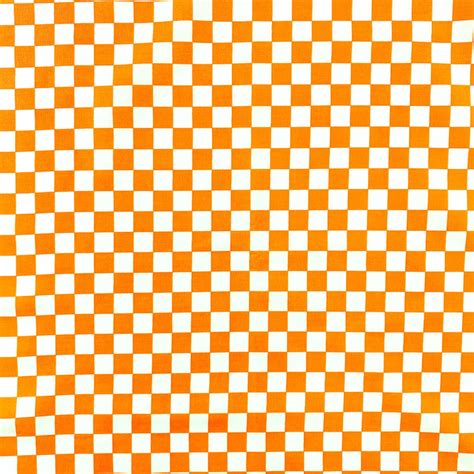 White and Orange Checkered Print 100% Cotton Geometric Fabric - Etsy